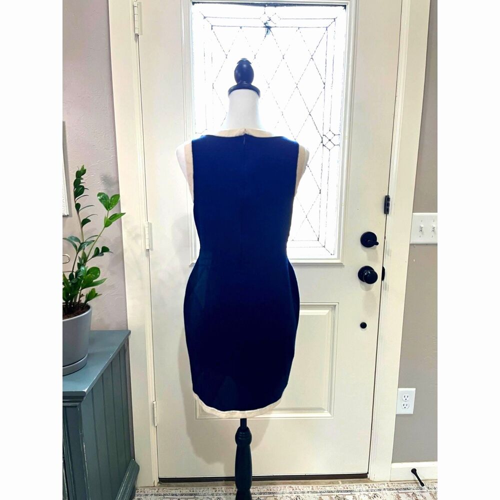 St John Navy Knit Sheath Dress Size 6 Marie Gray Classic Career Desiger - Picture 11 of 12
